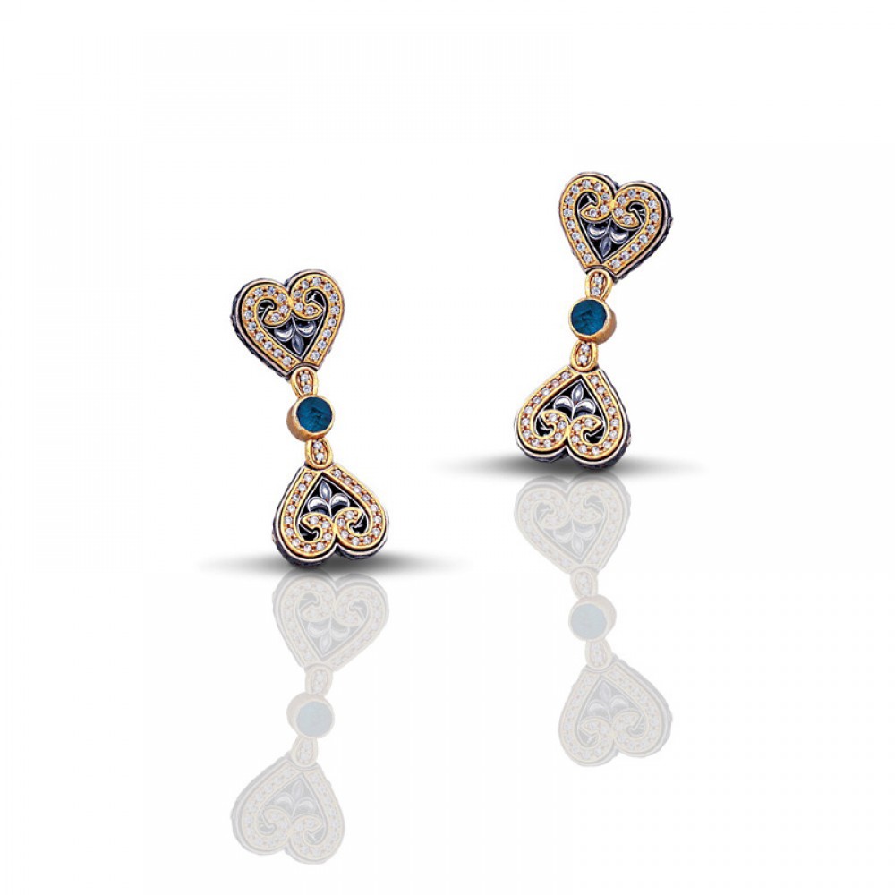 Earrings 925 with Semi Precious Stones S055