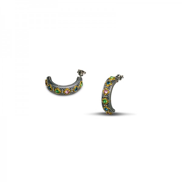 Sterling Silver Earrings with Swarovski Crystals S100