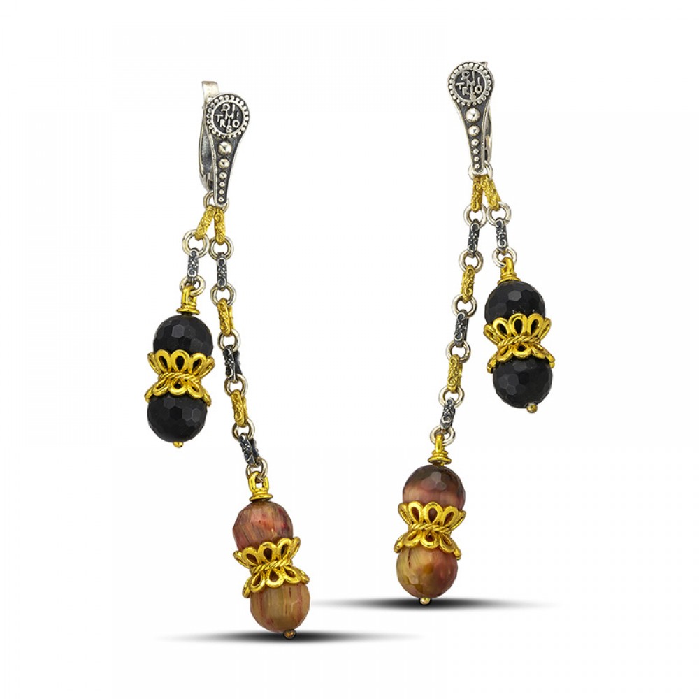 Earrings with Mineral Stones S120-1