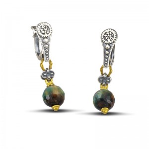 Earrings with Tiger Eye Stones S120-3A
