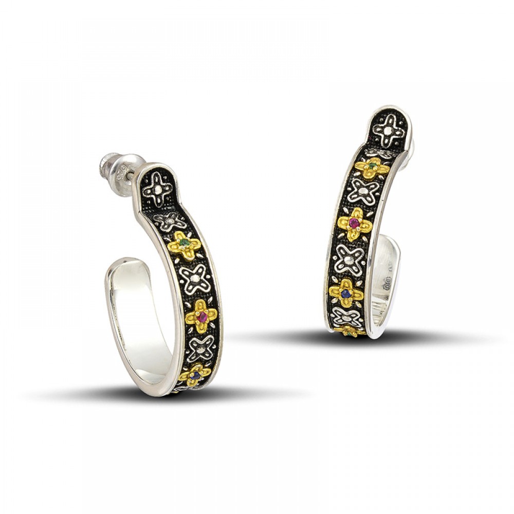 Earrings with Zircon Stones S123-1