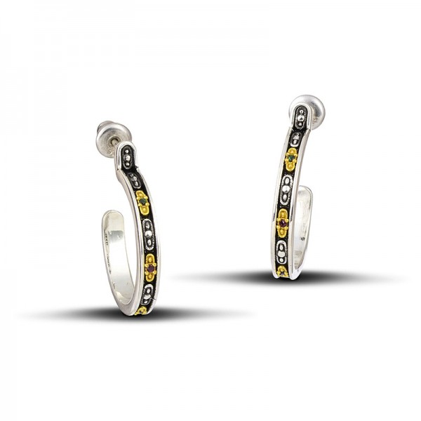 Earrings with Zircon Stones S124-1 Earrings with Zircon Stones S124-1