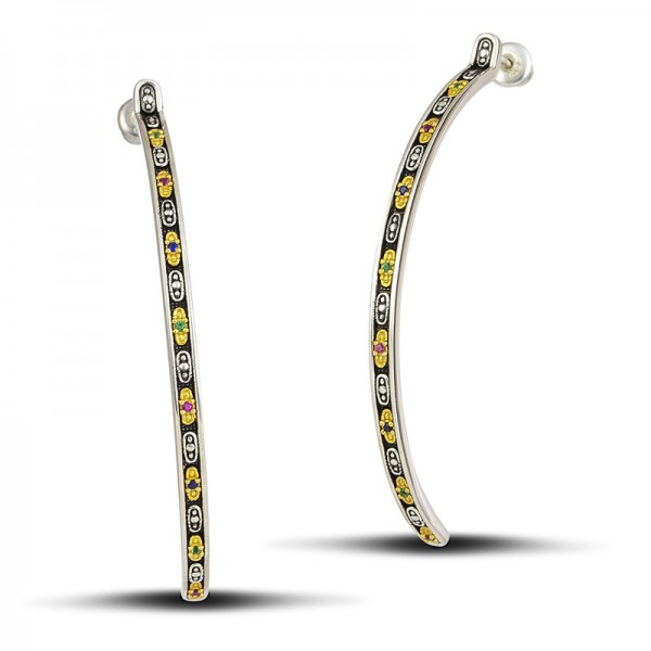 Earrings with Zircon Stones S124 Earrings with Zircon Stones S124