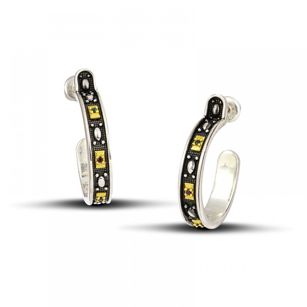 Earrings with Zircon Stones S125-1