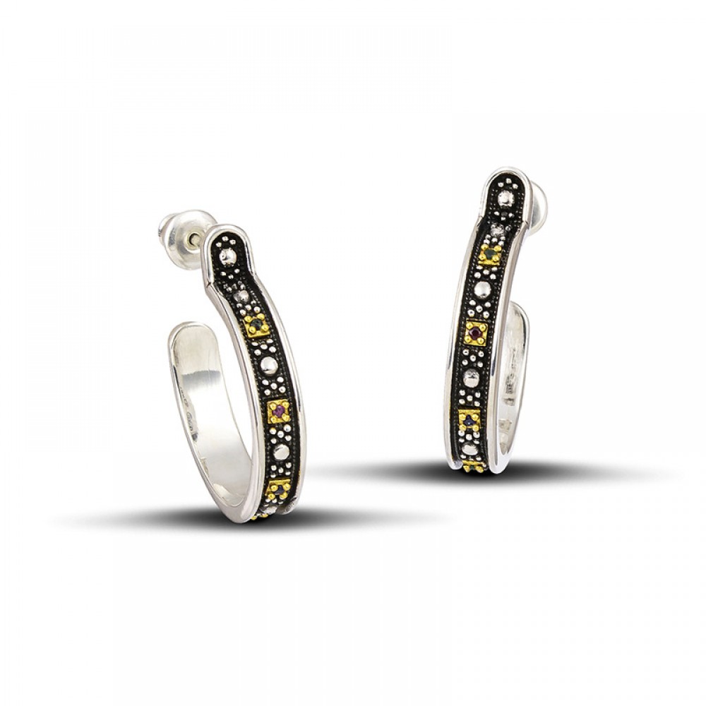 Earrings with Zircon Stones S127-1