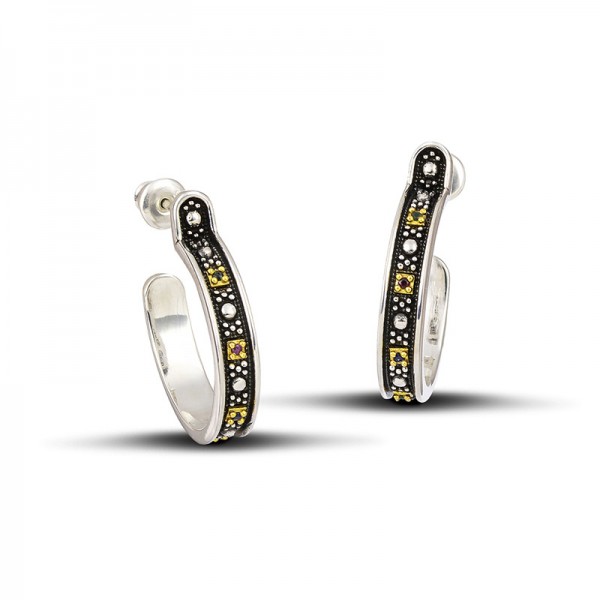 Earrings with Zircon Stones S127-1