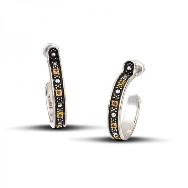 Earrings with Zircon Stones S127-1