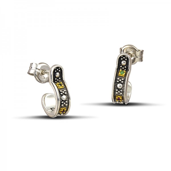 Earrings with Zircon Stones S127-2 Earrings with Zircon Stones S127-2