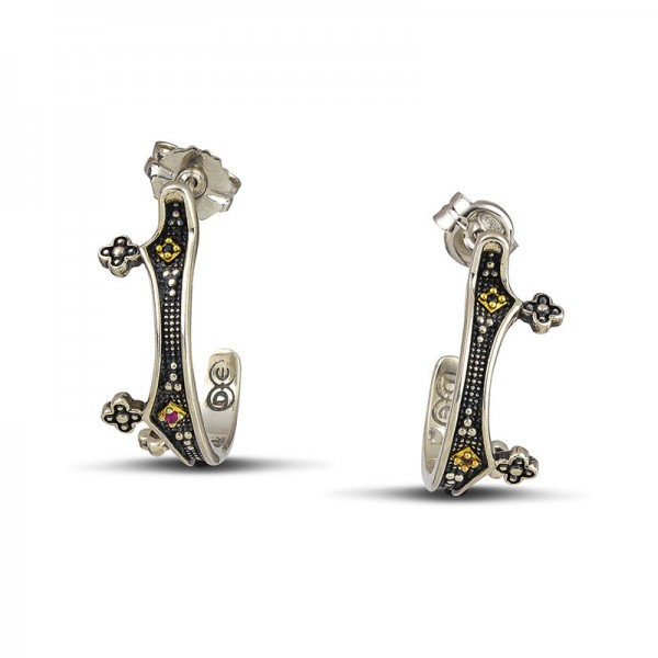 Earrings with Zircon Stones S129-1 Earrings with Zircon Stones S129-1