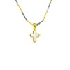 Sterling Silver Cross with Mother of Pearl and Two Tone Chain C20