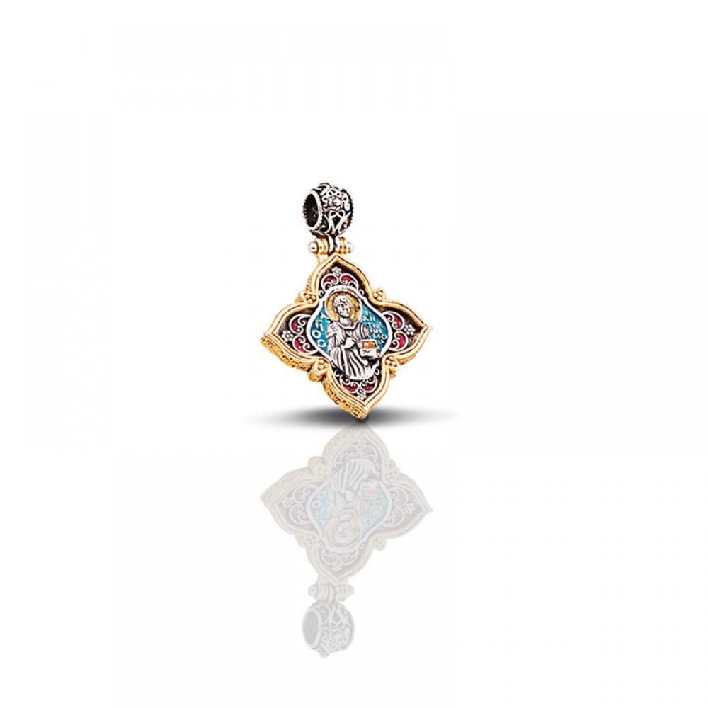 Sterling Silver Cross with Enamel C229 