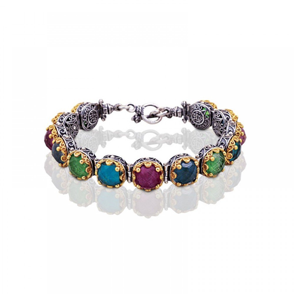 Sterling Silver Bracelet with Swarovski Crystals B42