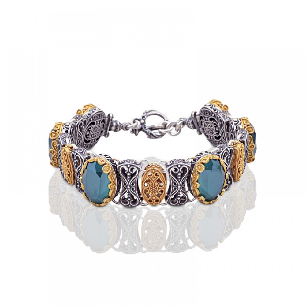 Sterling Silver Bracelet with Swarovski Stones B52