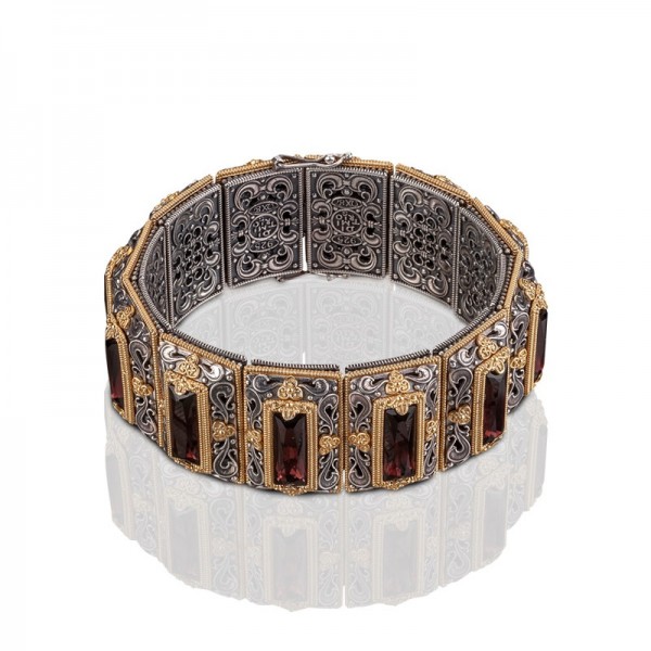 Sterling Silver Bracelet with Swarovski Crystals B079-1