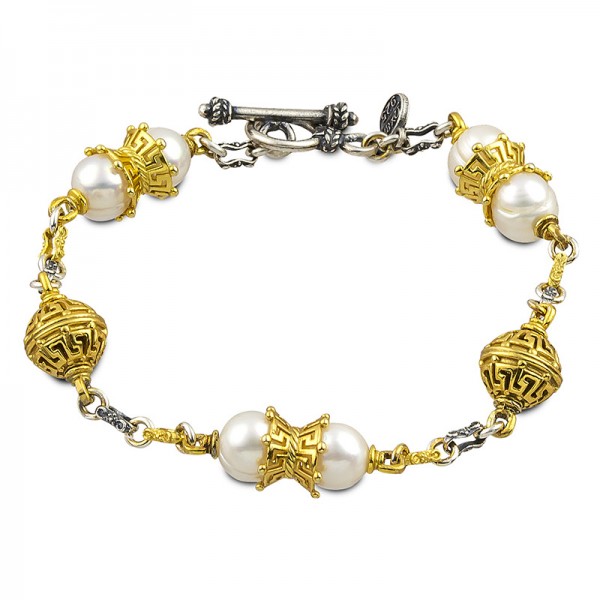 Sterling Silver Bracelet with Mother of Pearl B120-2 Sterling Silver Bracelet with Mother of Pearl B120-2