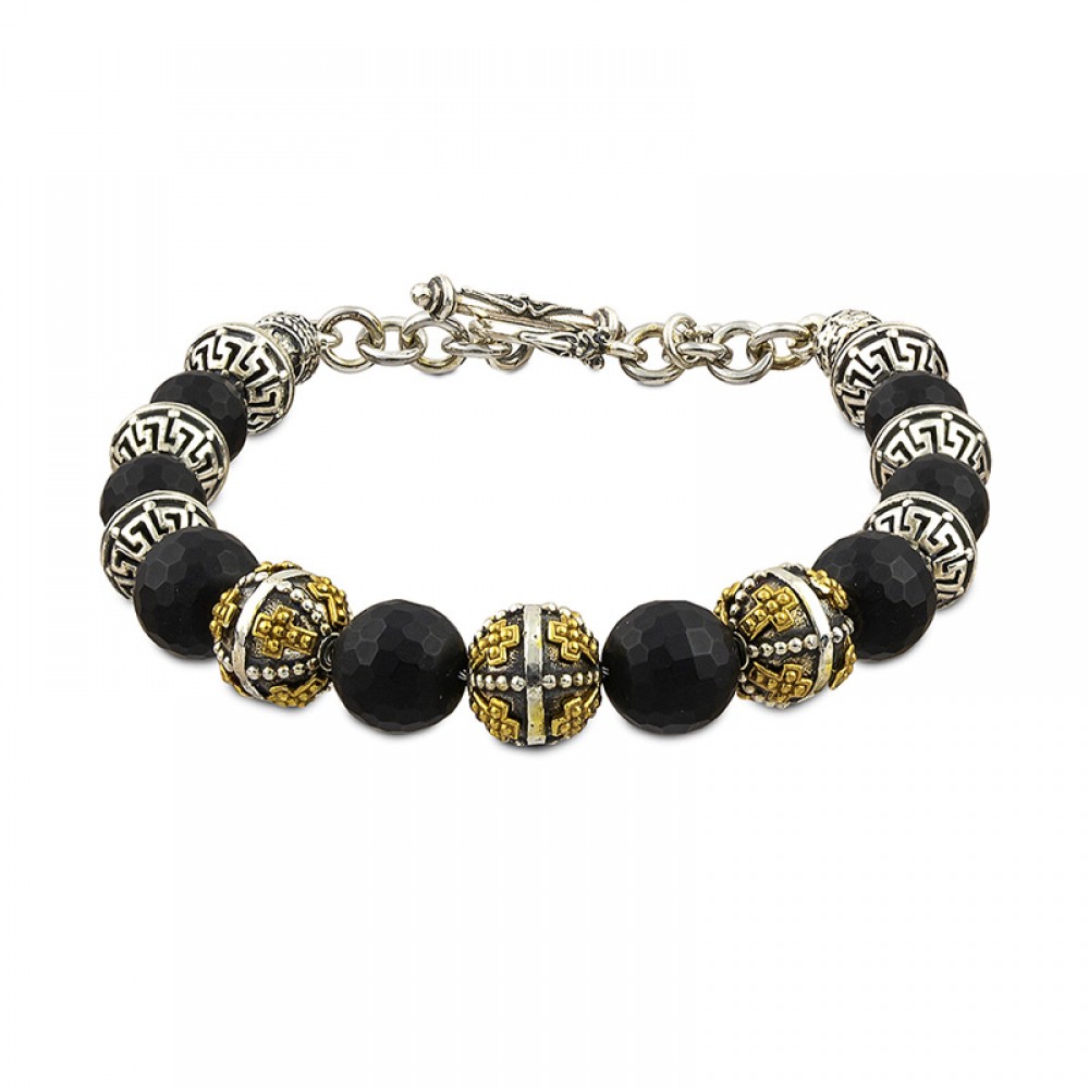 Sterling Silver Bracelet with Mineral Stones B120-7