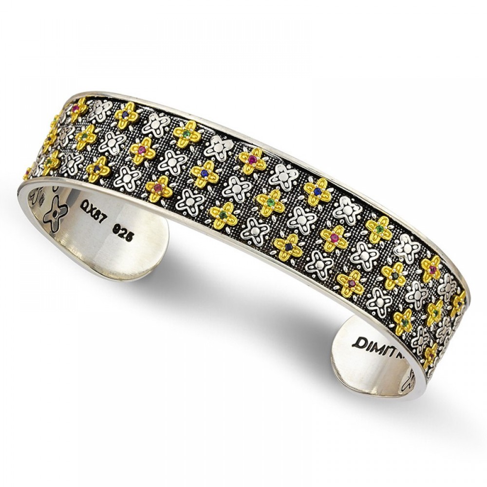 Sterling Silver Bracelet with Zircon Stones B123-2