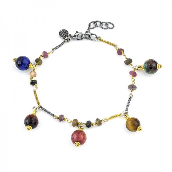 Bracelet with semi-precious stones B135-15