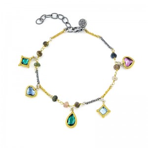 Bracelet 925 with Multicolor Crystals B135-3