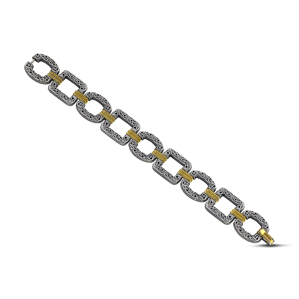 Sterling Silver Bracelet with Semi-Precious Stones B140-1