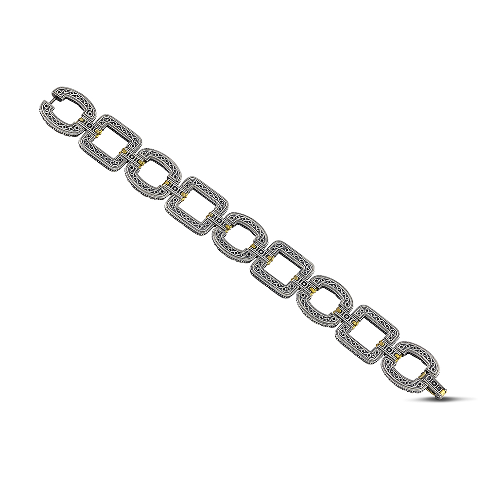 Sterling Silver Bracelet with Semi-Precious Stones B140-1