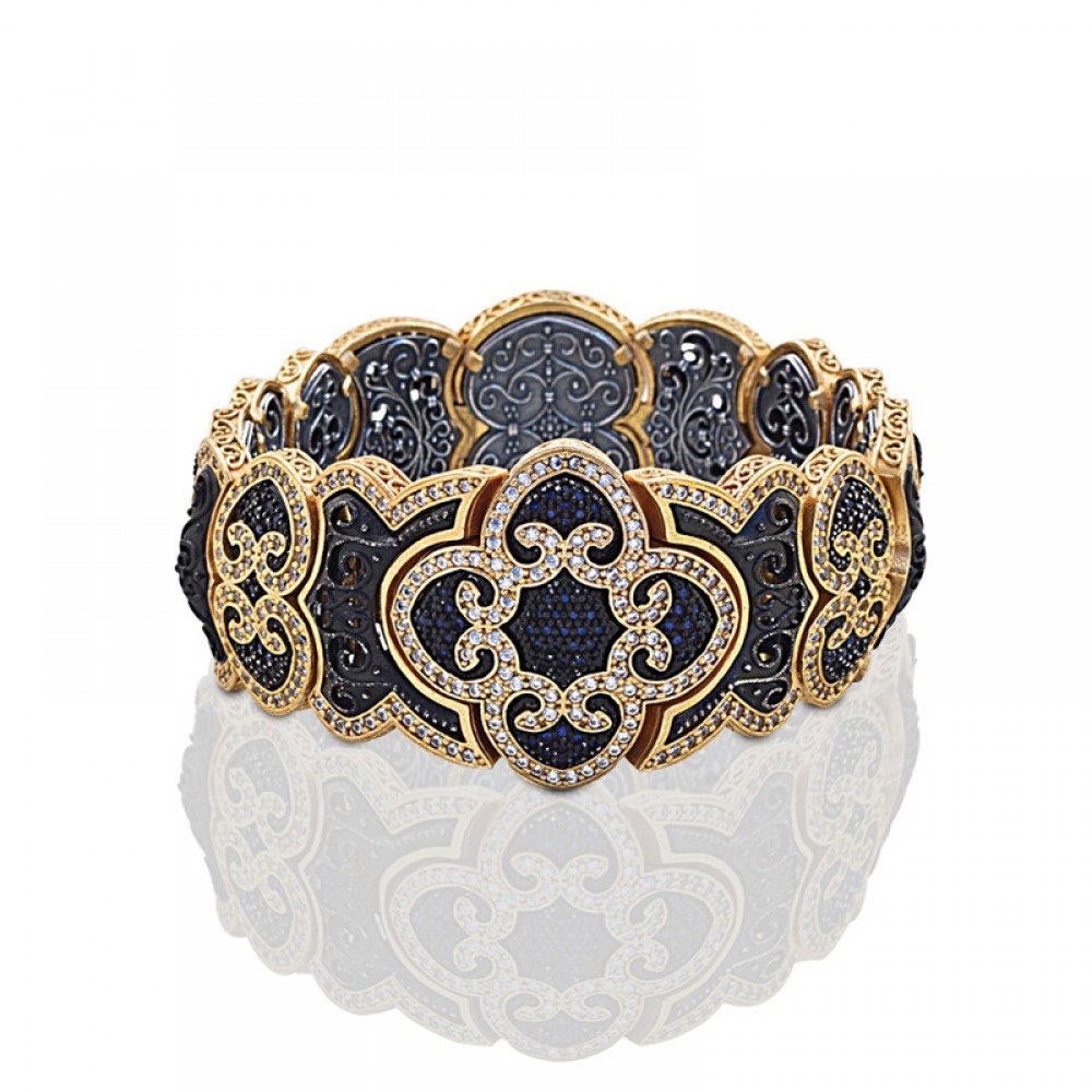 Sterling Silver Bracelet with ZIrcon Stones B381