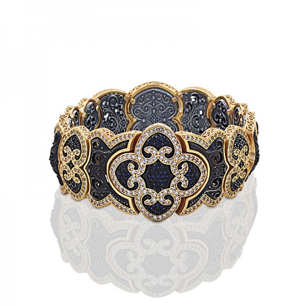 Sterling Silver Bracelet with ZIrcon Stones B381