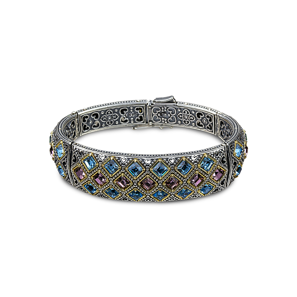 Bangle Bracelet with Swarovski Crystals B105