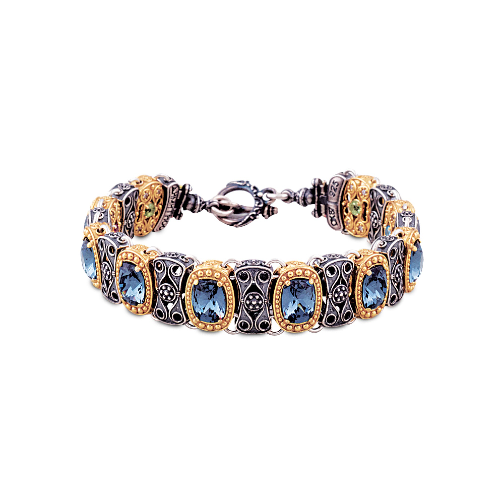 Reversible Bracelet With Swarovski Crystals And Semi Precious Stones