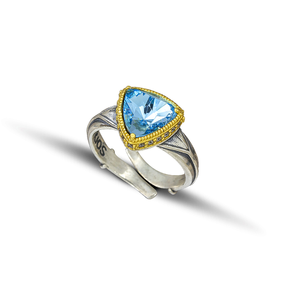Ring with Swarovski Crystal and Zircon Stones D104