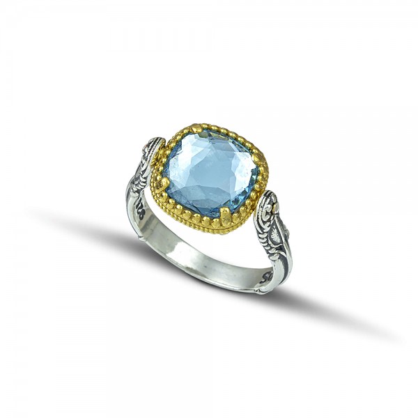 Reversible Ring with Swarovski Crystal and Mother of Pearl D116-1