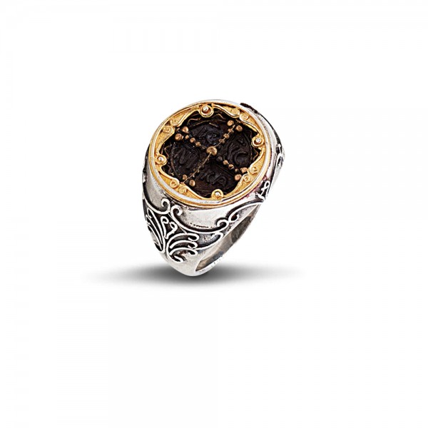 Sterling Silver Ring with Bronze Coin D227 Sterling Silver Ring with Bronze Coin D227
