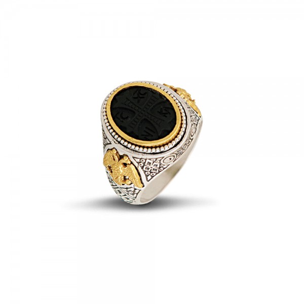 Sterling Silver Ring with Double-Headed Eagle D36 Sterling Silver Ring with Double-Headed Eagle D36