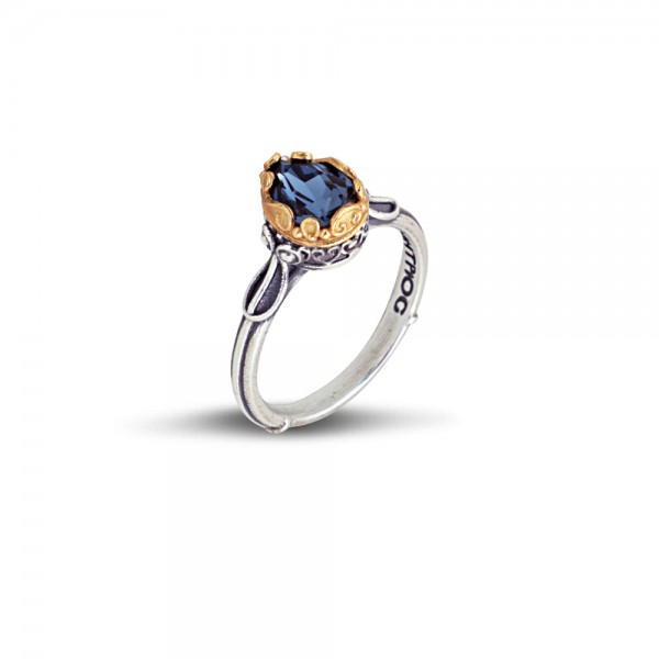 Sterling Silver Ring with Swarovski Crystal D48 Sterling Silver Ring with Swarovski Crystal D48
