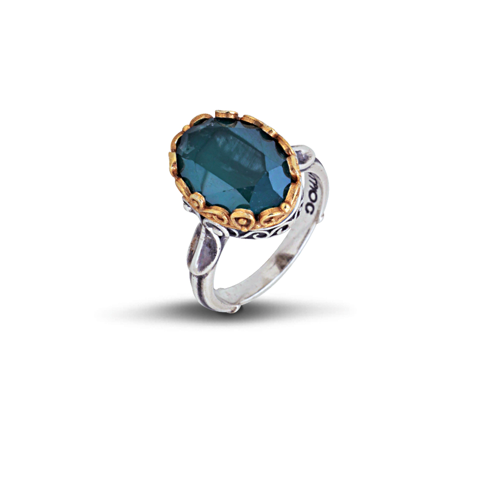 Oval ring with Swarovski crystal D52