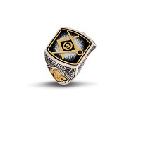 Reversible Masonic Ring with Enamel D8