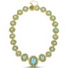 Necklace with Mohave Blue Turquoise & zircon K115