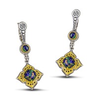 Earrings with Mohave-Azourite Gemstones S108-1
