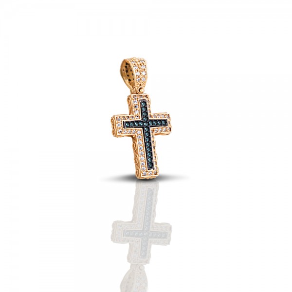 Sterling Silver Cross with Zircon Stones C246 Sterling Silver Cross with Zircon Stones C246