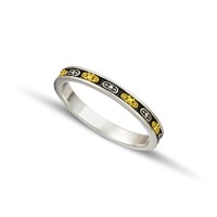 Silver Gold Wedding Rings D124A