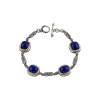 Sterling Silver Bracelet with SemiPrecious Stones Lapis Lazouli B139