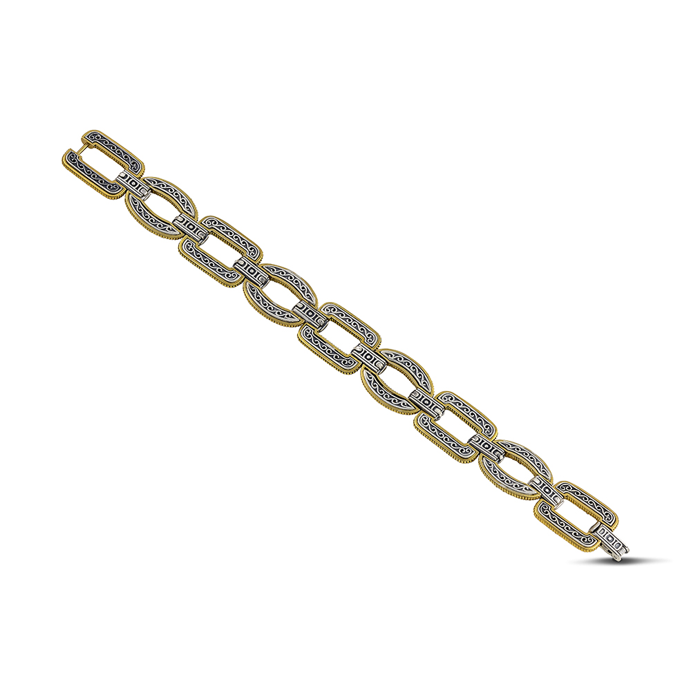 Sterling Silver Bracelet with Semi-Precious Stones B140