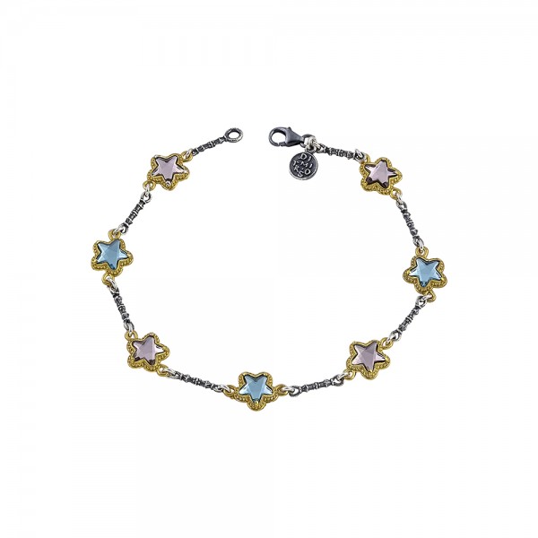 Sterling Silver Bracelet with Swarovski Crystals B144 Sterling Silver Bracelet with Swarovski Crystals B144