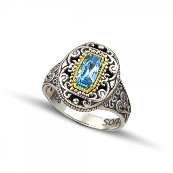 Sterling Silver Ring with Swarovski Stones D122-2 Sterling Silver Ring with Swarovski Stones D122-2