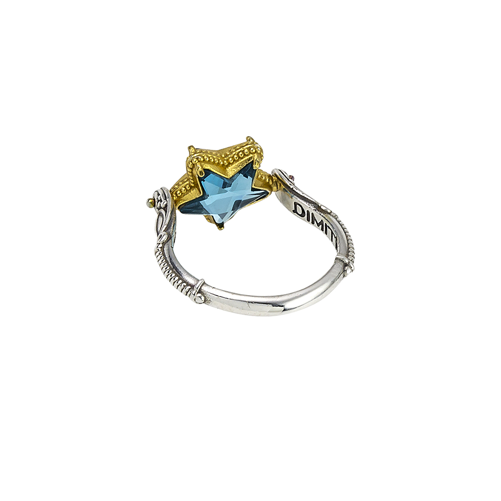 Sterling Silver Ring  with Swarovski Stones D144