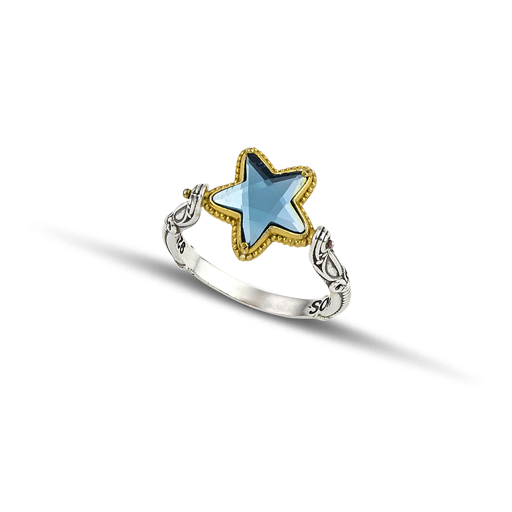 Sterling Silver Ring  with Swarovski Stones D144