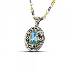 Pendant with blue crystals M122-1
