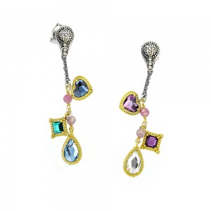 Earrings with Different Shapes of  Crystals S135-3