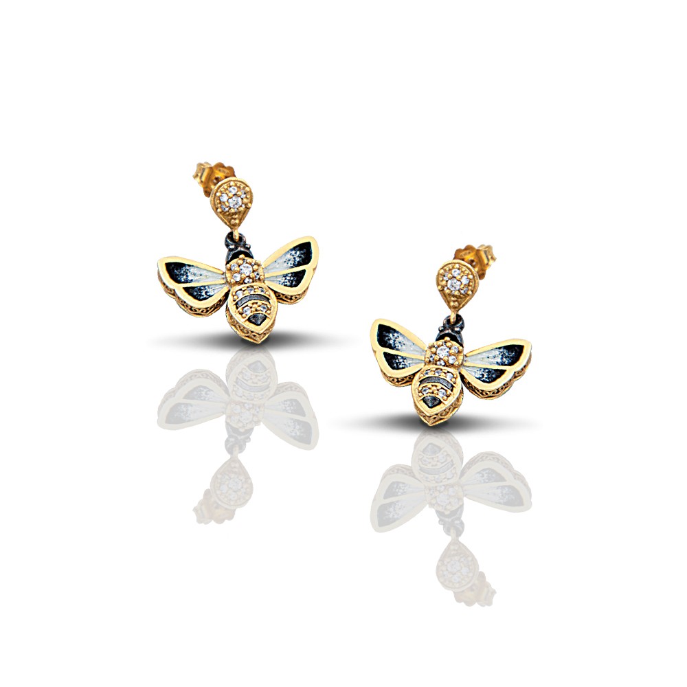 Bee  Earrings with Enamel S11