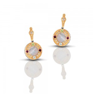 Earrings with Mother of Pearl & Semi-Precious Stones S67